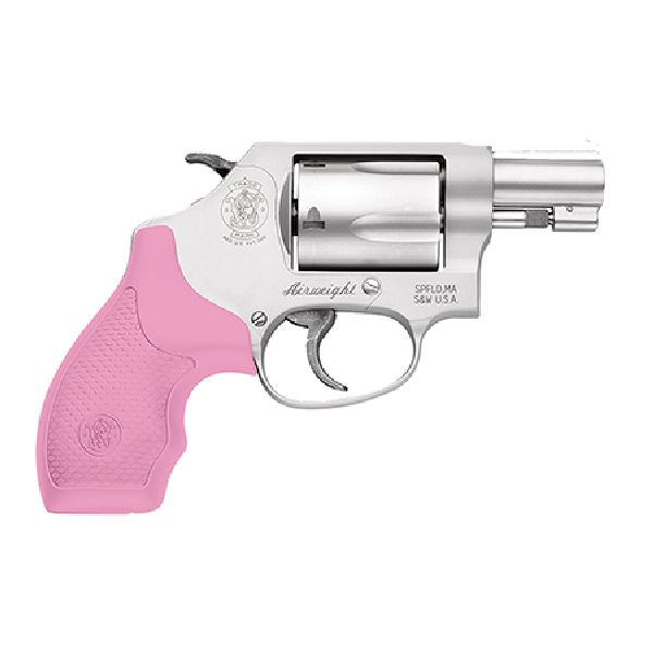 S&W 637 Airweight 38 Special +P 1.87" 5rd Pink / Black Grips Matte Silver